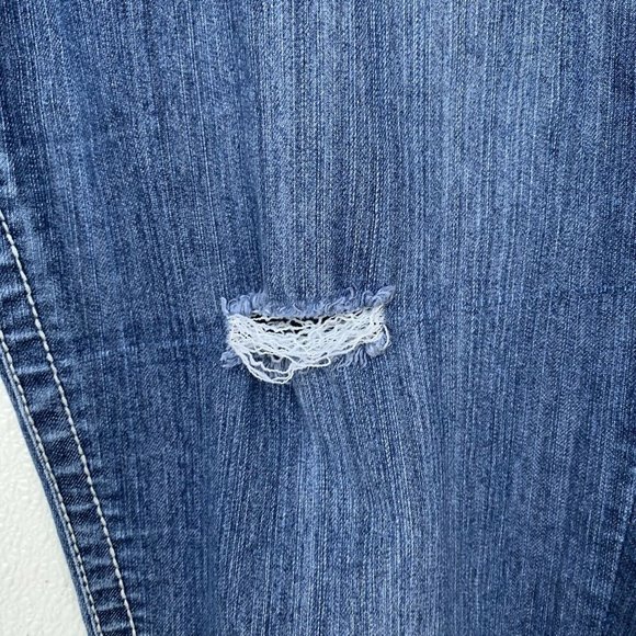 VGS Women Jeans Size 16 Blue Slim Boot Embroidery - Picture 3 of 11